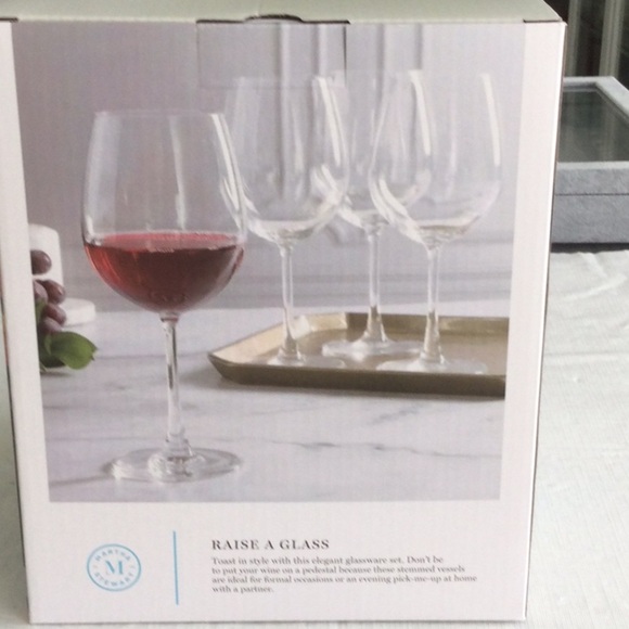 Martha Stewart Wine Glass Set with Orange and Yellow Floral Design - Picture 4 of 4